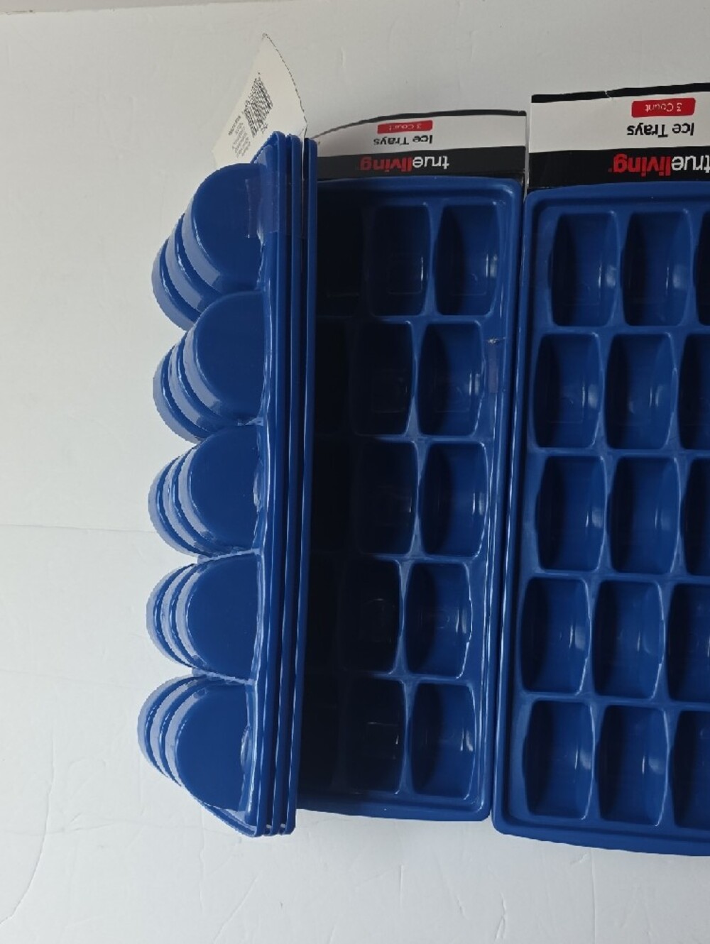 True Living Blue Plastic Ice Cube Trays 3ct - Set of 3 - Picture 3 of 3